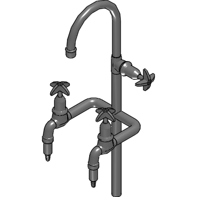 Galvin Engineering Chrome Plated Brass Lab Set 3-Way Type 7 Swivel JV #16XT Tube Nozzle Industrial Valves