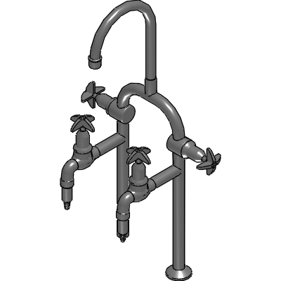 Galvin Engineering Chrome Plated Brass Lab Set H&C Mixing Unit Type 14 Swivel JV #16XT Tube Nozzle Industrial Valves
