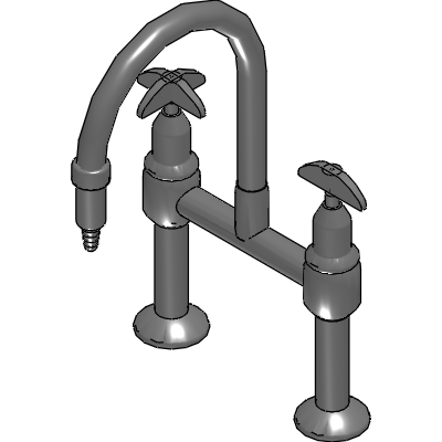 Galvin Engineering Chrome Plated Brass Lab Set H&C Mixing Unit Type 19 Swivel JV #16XT Tube Nozzle Industrial Valves