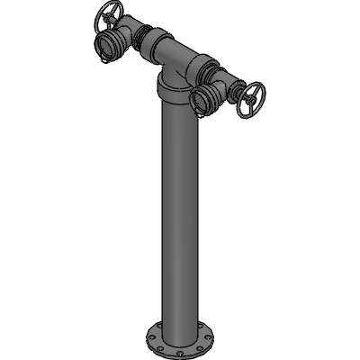 Galvin Engineering Hydrant Pipe Riser Kit with T-Head, Roll Groove Storz NSW Valves & Caps 100TE x 1100 (Galv) Industrial Valves