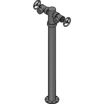 Galvin Engineering Hydrant Pipe Riser Kit wSplit T-Head, RG Qld Valves & Caps 100TE x 1600 (Galv & Painted) Industrial Valves