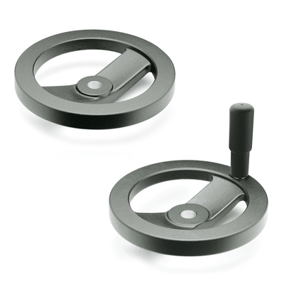 GN 324 Spoked Handwheels, Aluminum, Powder Coated Black