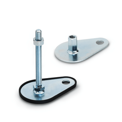 GN 42 Leveling Feet, Steel, with Fixing Lug, Drop Shape