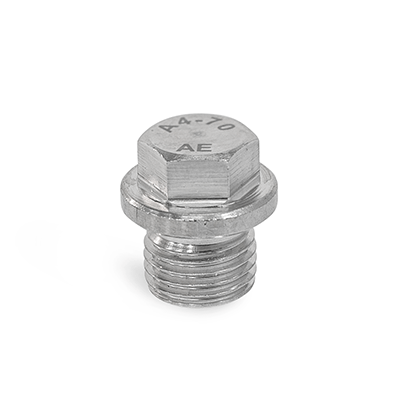 DIN 910 Threaded Plugs, Steel / Stainless Steel, with Collar and External Hex