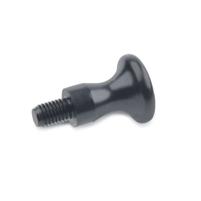 Pilzknopfe, Stahl, Form E mit Gewindezapfen