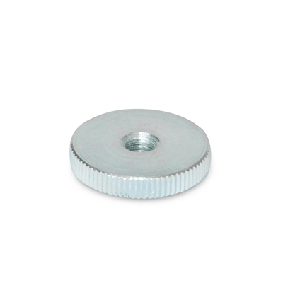 Flat knurled nuts, Steel, zinc plated