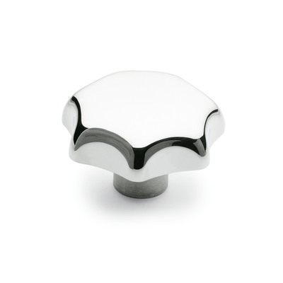 Star knobs, Aluminum, Type C with plain blind bore, Tol. H7