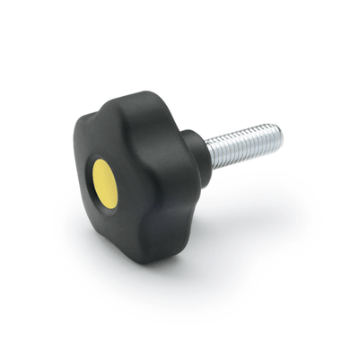 Star Knobs, Plastic, Threaded Stud Steel, Softline