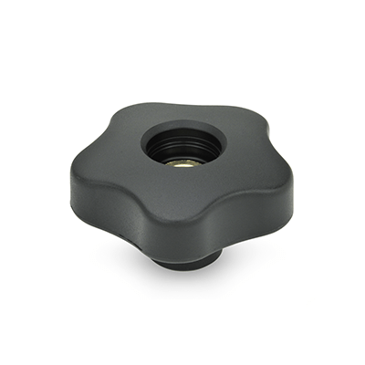 Star knobs, Bushing Stainless Steel, Type D, without cap (threaded bore)