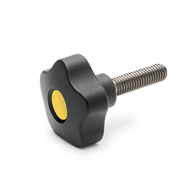 Star knobs with threaded stud, Threaded stud Stainless Steel