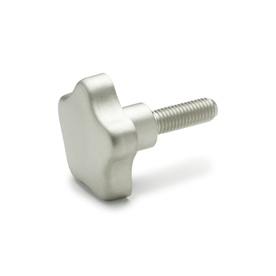 Stainless Steel-Star knobs with threaded stud