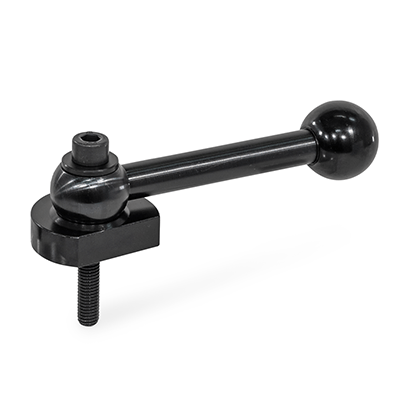 Eccentric Cams, Steel, Radial Clamping, Screw from the Operator's side, Type GVS with ball lever, straight (serration)