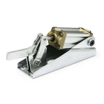 Schnellspanner pneumatic, with magnetic piston, Type AP3, U-bar version, with two flanged washers