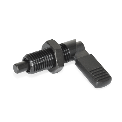 Cam action indexing plungers, Type LBK, Left-hand lock, with plastic cover, with lock nut