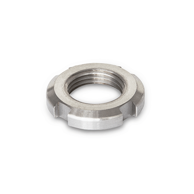Slotted locknuts, ﬂat design