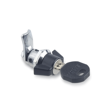 Mini-Latches, locating ring chrome plated, Type SCK, Operation with wing knob, lockable