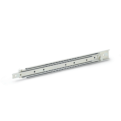 Telescopic slides, Type B, with rubber stop, Identification no. 2, Fastening using countersunk holes