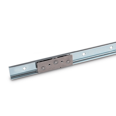 Stainless Steel-Linear guide rail systems, Type A3, with one cam roller carriage with 3 rollers, Identification no. 0, without end stop