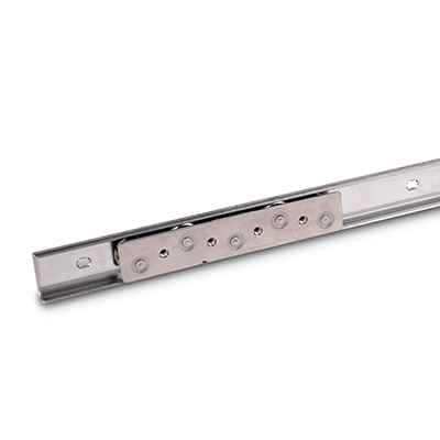 Stainless Steel-Linear guide rail systems, Type A5, with one cam roller carriage with 5 rollers, Identification no. 0, without end stop