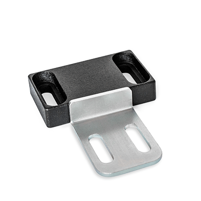 Magnetic catches, Type C2, Magnetic surface laterally, with slotted hole