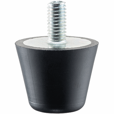 Rubber Endstop Buffers truncated cone form, with screw