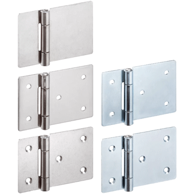 Hinges elongated on one side