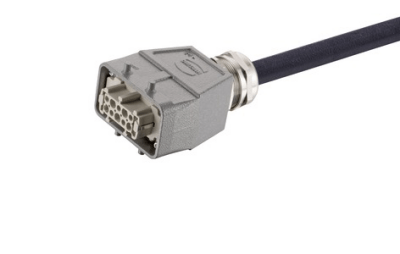 Han 10 B-E CA 2-lever f/- st/- PVC, 3m