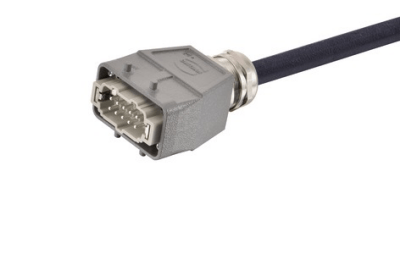 Han 10 B-E CA 2-lever m/- st/- PVC, 1m