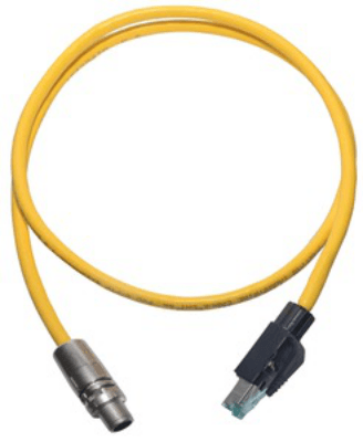 RJ45 - M12 x-code Cable Assy 1m PVC