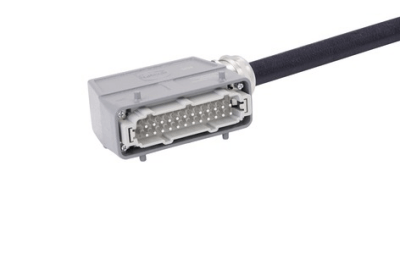 Han 24 B-E CA 2-lever m/- ang/- PVC, 1m