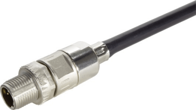 M12 SD Crimp flange 4pol D-cod male set