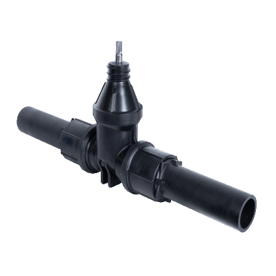 Service valve POM with PE ends, welded