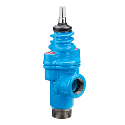 Threaded service valve for vertical installations