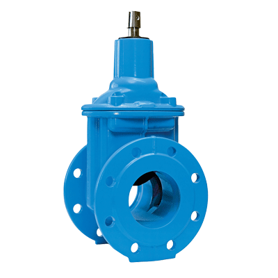 E1+ valve with flanges, short, with DUPLEX spindle