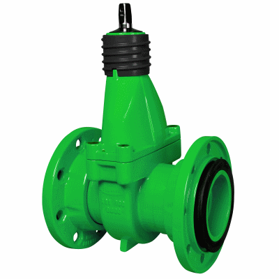 Sewage water knife gate valve with loose flanges, Group 15 acc. to DIN EN 558-1