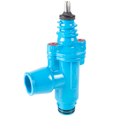 Angled service valve with ZAK® spigot end and push-fit socket