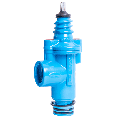 Angled service valve with ZAK® spigot end and ZAK® socket
