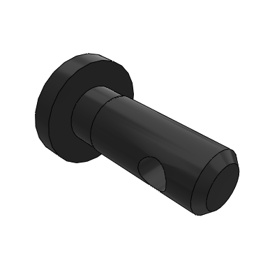 Hinge pin shoulder type cotter pin fixing