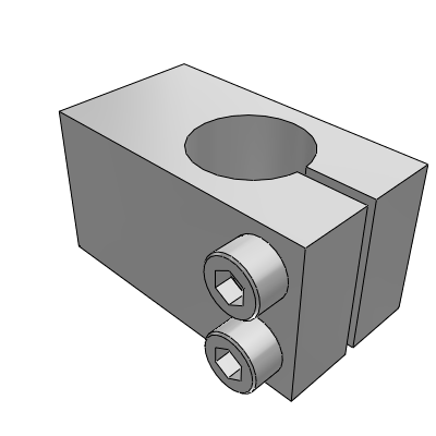 Strut clamp, screw hole parallel, hole spacing fixed type