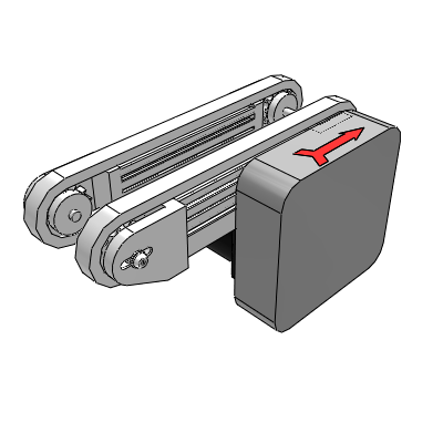 精密输送机/双列-塑料链型/头部驱动三槽型材(带轮直径57mm)