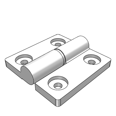 Flat torque butterfly hinge - Damping type - Limit angle positioning type/Asymmetric positioning type - Square type