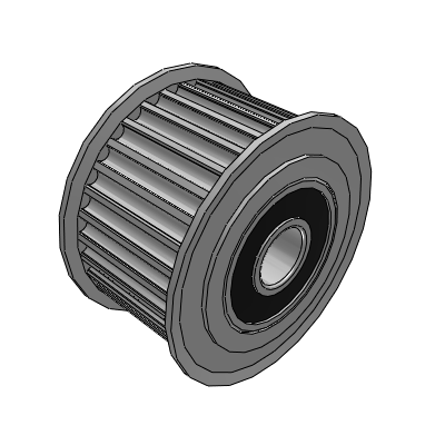 Toothed idler with rib