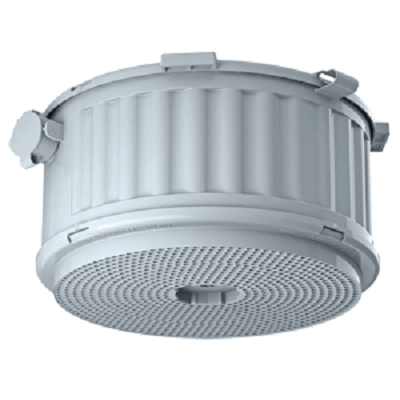 Installation housing, HaloX® 180, with front part for magnet holder, for slab ceilings completely mounted
