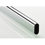 Oval wardrobe rail, chrome plated, high-gloss
