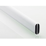 Oval wardrobe rail, silver anodized