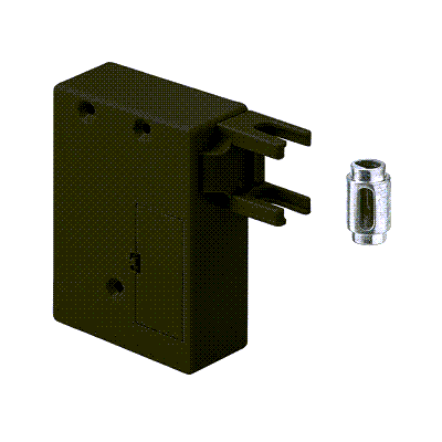 Slam lock with premounted espagnolette rod immobiliser, black