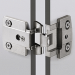 Special hinge for doors over 10 mm thick