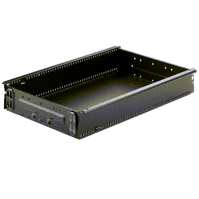 Steel drawer without premounted lock activator - Systema Top 1000, 370 x 714, black