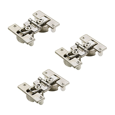Centre hinge set with adjustable reveal and pivot point, for screwing on