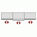 Top Line 22 top door-runner set 3-door ( 36 mm)